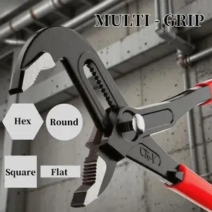 Heavy-duty pump pliers with an adjustable jaw groove and non-slip handle, suitable for pipe repair, auto repairs, and DIY projects; compatible with stuck pipes and rusted bolts. fathersdaygift automechanic tools