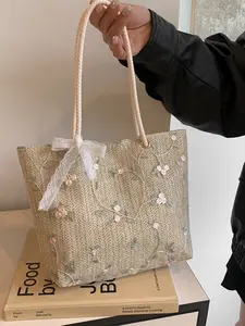 Women's Crochet Shoulder Bag, Lace Flower Design, Perfect for Travel and Festive Occasions, Essential Accessory for Vacations and Beach Trips