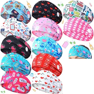 12 Pcs Nurse Headbands for Women Non Slip Nursing Headbands with Buttons Dental Assistant Accessories Hygienist Doctor Gifts Elastic Hair Bands Sports Headbands
