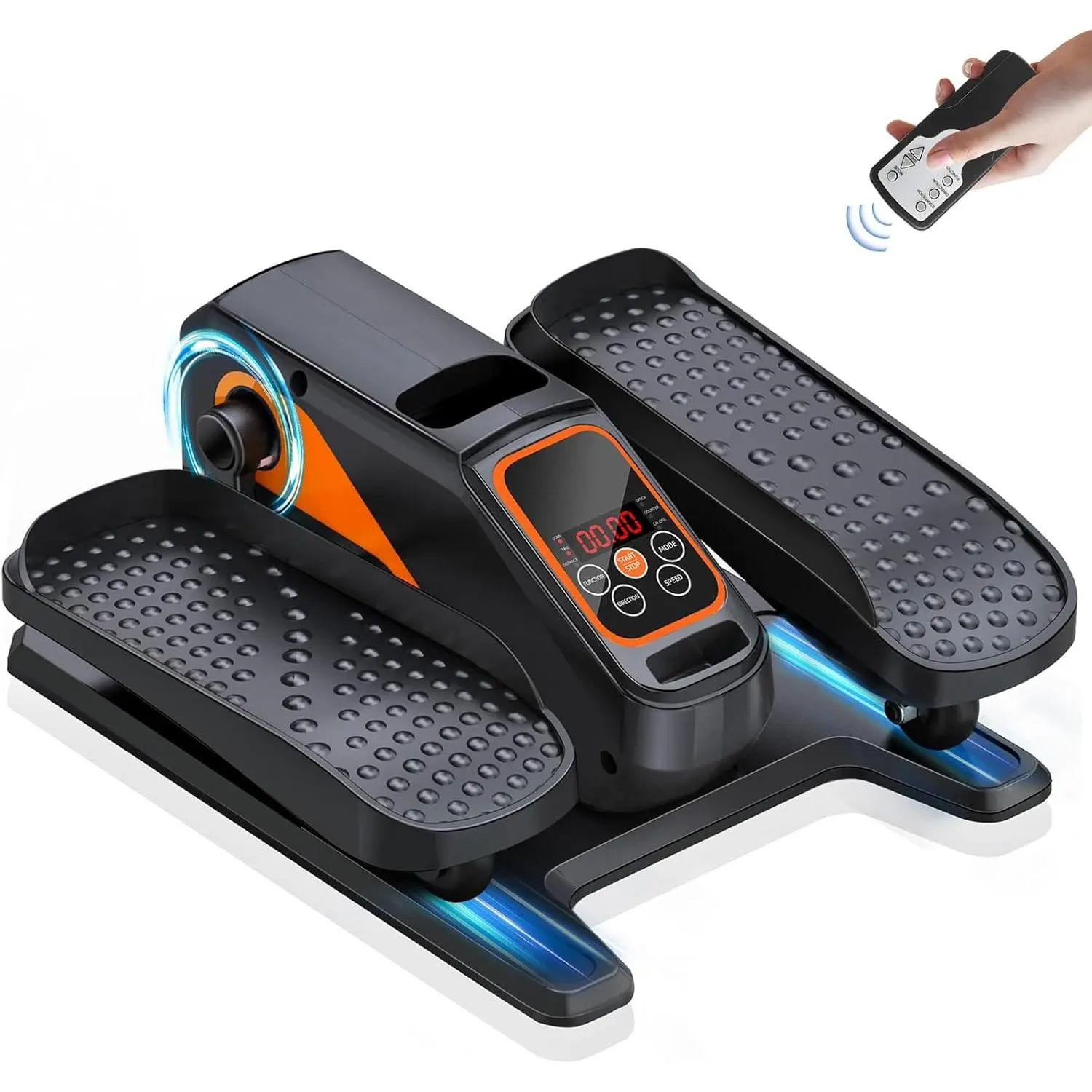 Under Desk Elliptical Machine, Electric Ellipse  Exerciser While Sitting for Seniors Adults, Quiet & Portable Electric Seated Pedal Exerciser with Remote Control, 15 Adjustable Speeds, 5 Auto Modes