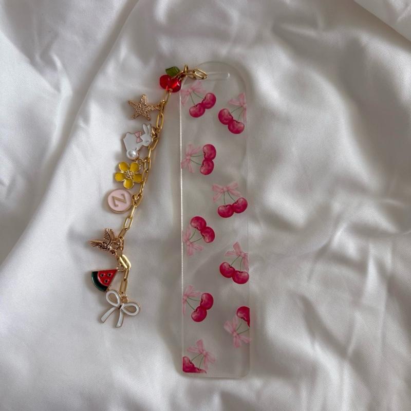 Cherry Charm Bookmark - Personalized Cute Book Gift Adhesive Stickers