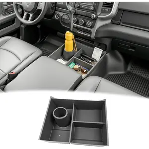 Bench Seat Floor Organizer Compatible with 2013-2025 Ram 1500 2500 3500-5500 Classic Center Console Storage Organizer Under Seat Box Bin Cup Holder for RAM Accessories(RAM Classic Bench Seat)