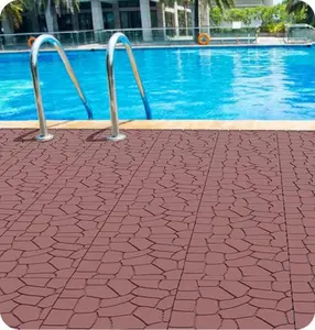 YYDS New Stone texture 12" Patio Deck Tiles, DIY Module Interlocking Decking Tiles Floor Tile,Easy and Quick Installation Court Tiles for Porch Poolside Balcony Backyard 44pcs, Brown