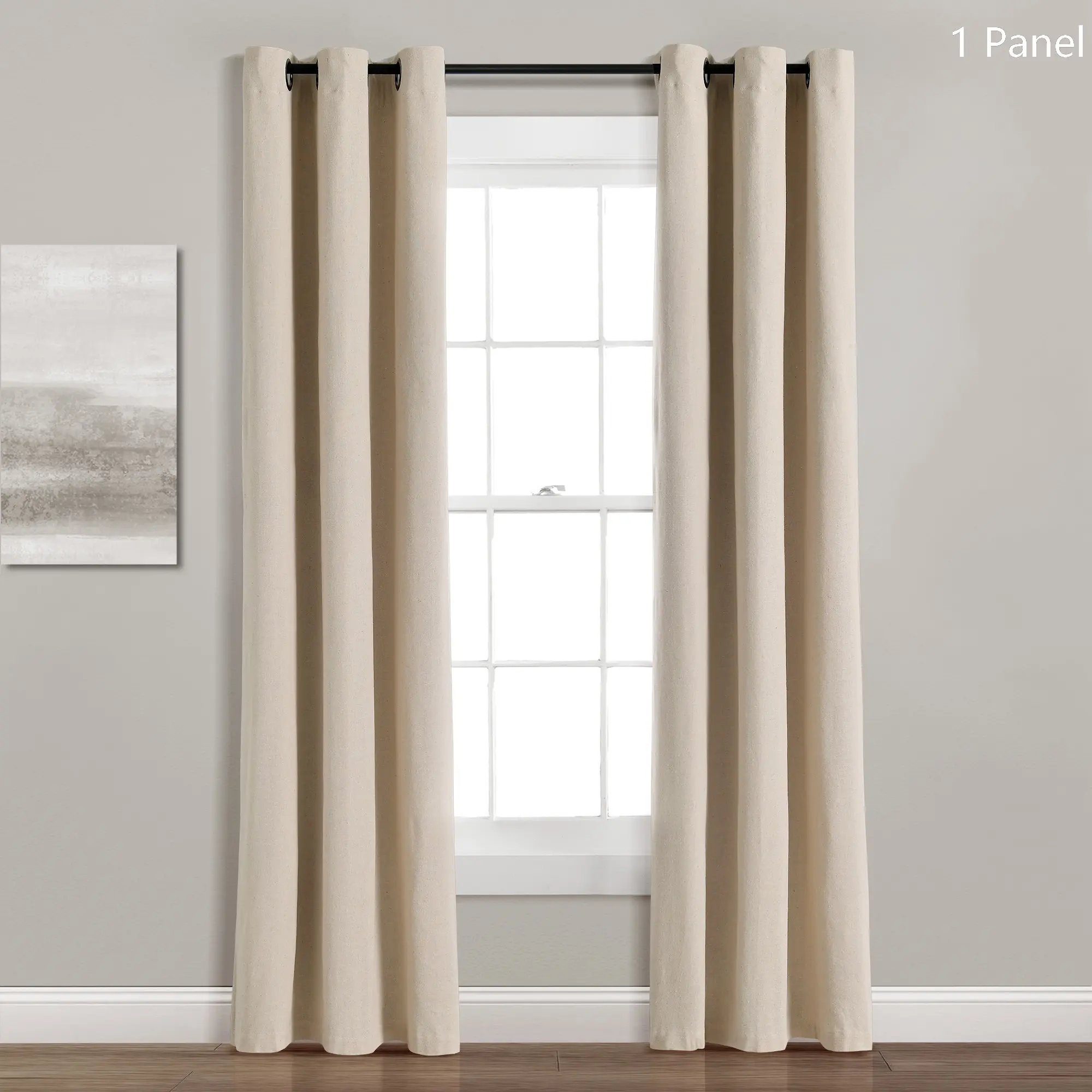 Lush Decor Insulated Grommet Blackout Faux Linen Single Window Curtain Panel - Sold Individually -38"W x 84"L Energy Efficient Privacy Home Decor