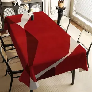 JIT 1pc 2D Flat Simple Red Geometric Plaid Rectangular Tablecloth, for Kitchen, Living Room, and Dining Table, Kitchen Accessory, Party, Room & Outdoor Decorative Tablecloth, a Tablecloth Gift for Friends
