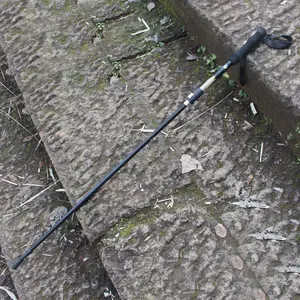 Outdoor folding hiking stick, camping aluminum walking stick with EVA handle, snow skiing stick