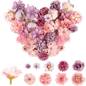 40 Pcs Simulated Flowers Artificial Flowers Mini Silk Flowers Floral Decorations Fashion Accessories