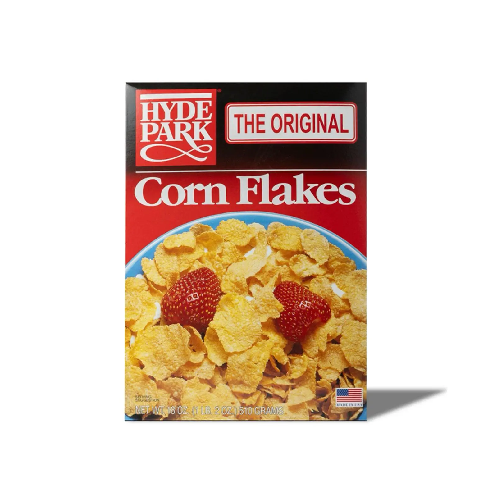 Hyde Park The Original Corn Flakes - Classic Breakfast Cereal with Strawberries - 16 oz Box