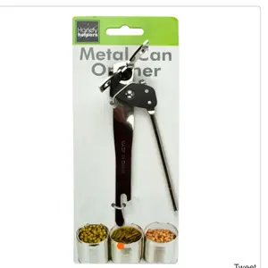 Handy Helpers Metal Can Opener - Durable Metal Kitchen Essential for Small & Large Cans - 6" Long Classic Design - Abrelatas Metalico food grinder food