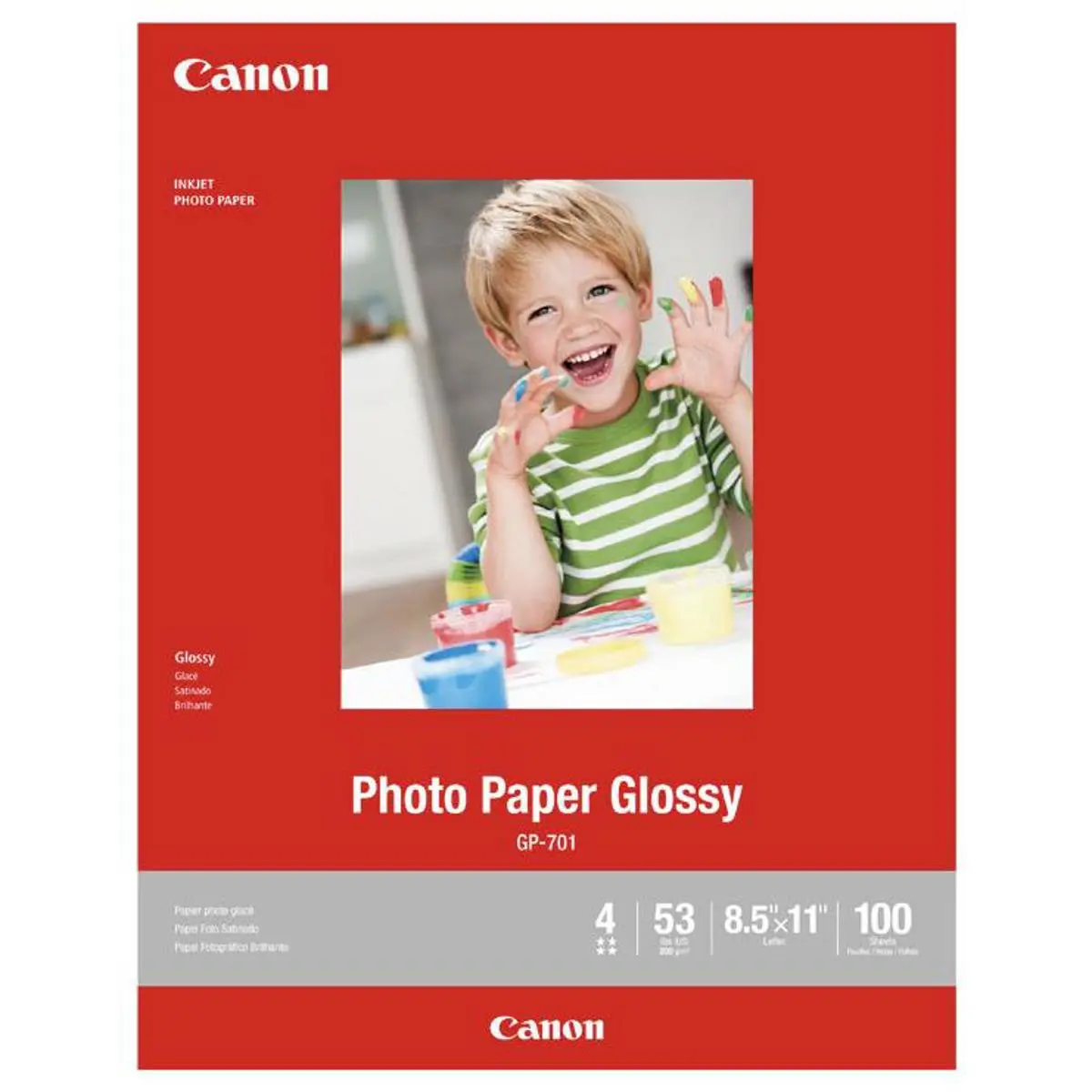 Canon GP-701 Glossy Finish Photo Paper, 200gsm, 8.5x11in, 100 Sheets - Office & Art Supplies for Computers & Office Equipment Use