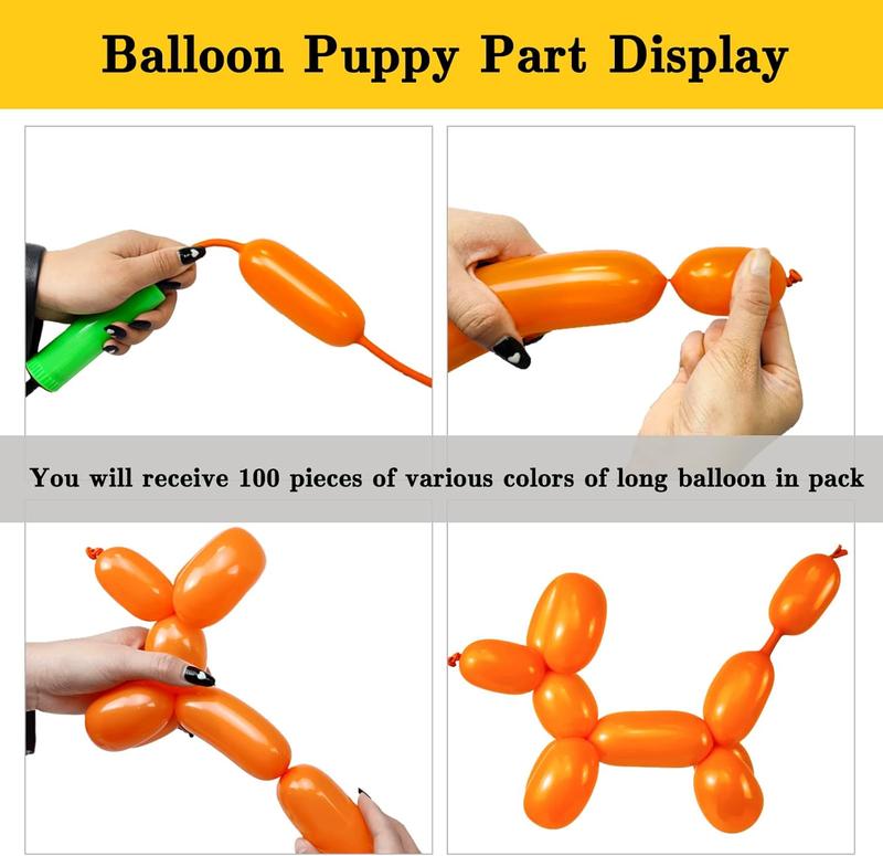 260 Long Balloons 100 Pack Twisting Animal Balloons Assorted – Thick Latex for Parties, Magic Art & Christmas Gifts