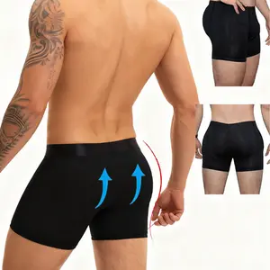 Men's hip lifting and push up underwear with detachable padding boxer underwear and hip lifting underwear