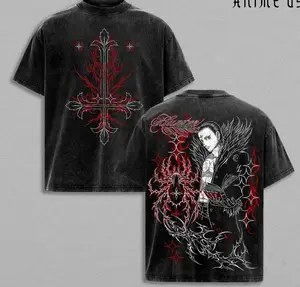 Chrollo Lucilfer Phantom Troupe Hunter x Hunter Washed T Shirt | Anime Graphic Tee | Japanese Manga Streetwear | Heavy Cotton Oversized Shirt for Anime Fans ZWZ