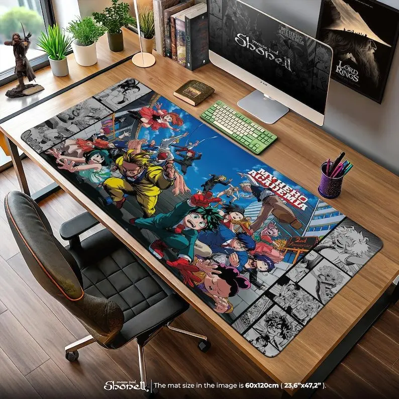 My Hero Academia Mouse Pad - Deku All Might UA Class 1A Gaming Mat, Manga Hero Desk Decor, Anime Otaku Gift for Fans