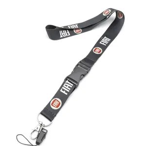 & Performance Logo Lanyard, Nylon Printed Emblem Keychain, Fits Fiat Models, Durable Car Accessory
