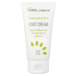 Mild By Nature Peppermint & Shea Foot Cream with Argan & Marula Oils, 2.5 oz (71 g)