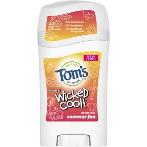 Tom's of Maine Aluminum-Free Wicked Cool! Natural Deodorant for Kids, Summer Fun, 1.6 oz.