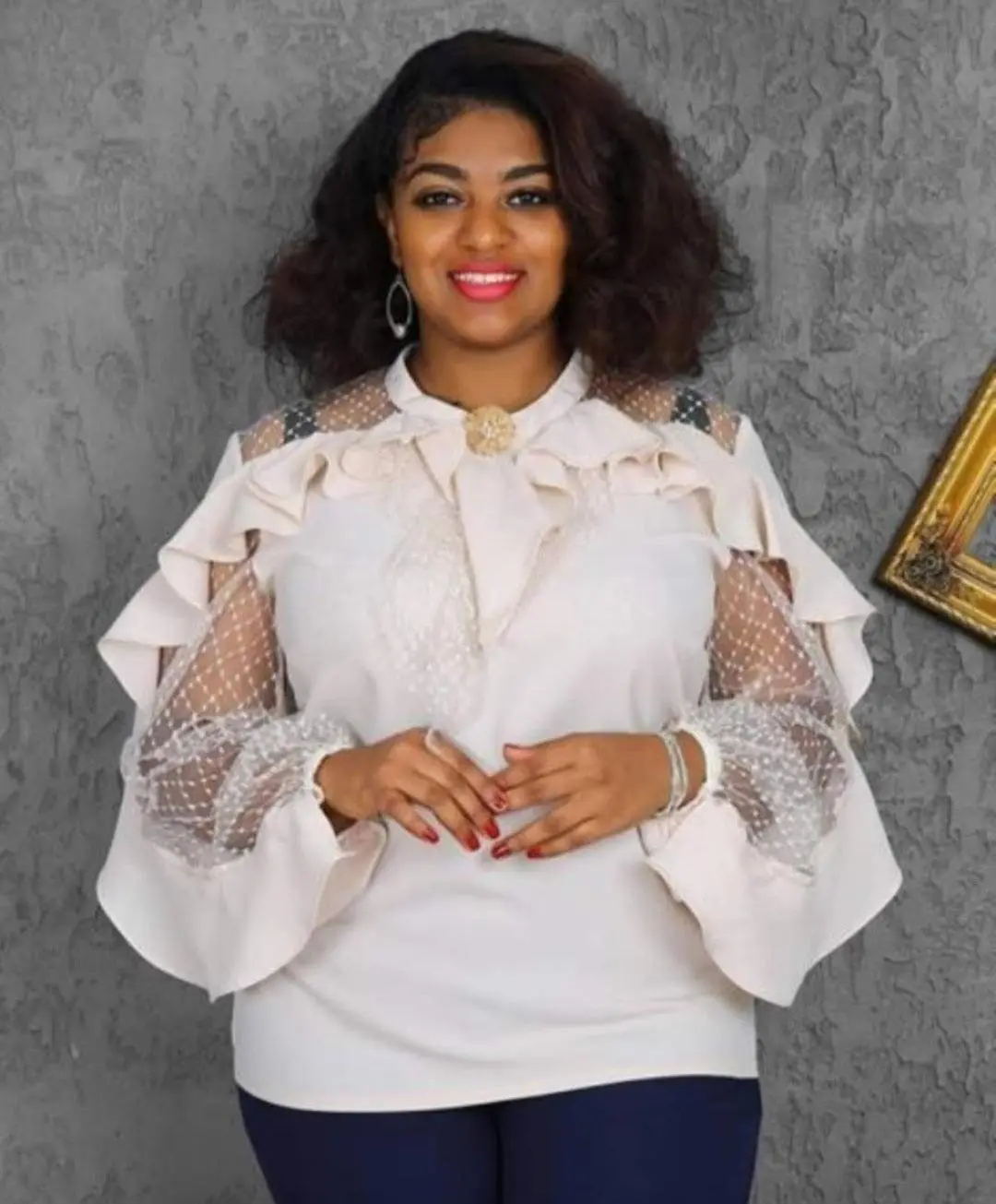 Cream net blouse Cream net blouse