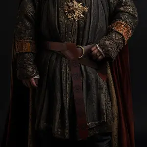 Medieval Embossed PU Leather Belt, Vintage Renaissance Knight Style, Viking Warrior Costume Accessory, Unisex Halloween Cosplay Prop