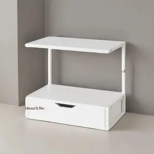 IBUYKE 2 Tier Desktop Printer Stand,Printer Table with Storage Shelf,Multi-Purpose Desk Organizer for Folders,Books,for Fax Machine, Scanner,Home Office,White TLJ015W: Home & Kitchen