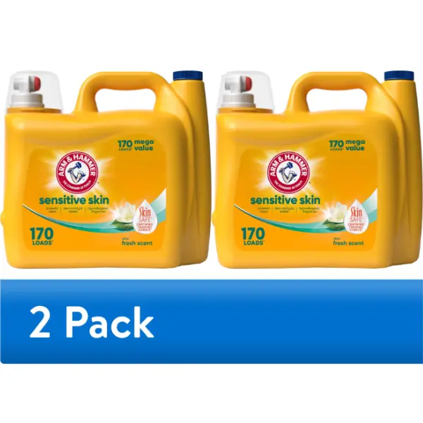 Liquid Laundry Detergent, Sensitive Skin, Fresh Scent, 170 fl oz, 170 Loads, 2 Pack, Laundry Soap for Clothes and Everyday Washing