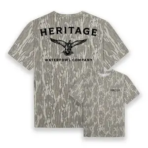 Mossy Oak Washed Bottomland Mallard Tee, Heritage Waterfowl Back Graphic Camo Tee, Hunting Camo Tee For Men, Gift For Hunters