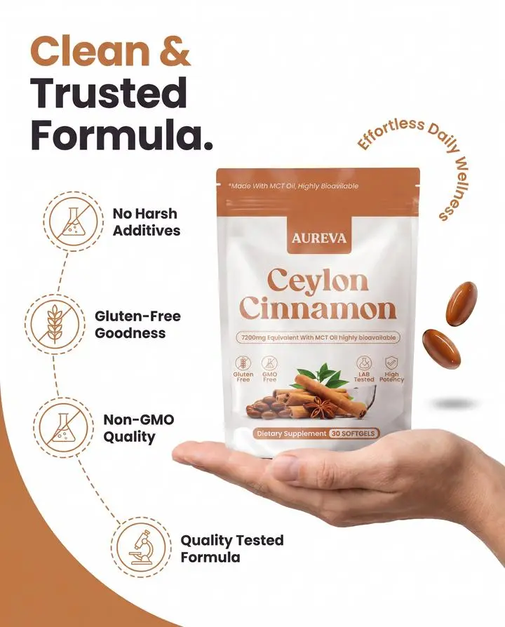 Aureva™ Ceylon Cinnamon Herbal Supplement, Healthcare Nutritional Support