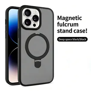 Apple 17 16 15 14 13 12 Max Plus Pro Magnetic Mobile Phone Case with , Military-Grade Protection, Anti-Fall, Non-Yellowing, Wireless Casing Protector Cover, Black Silicone