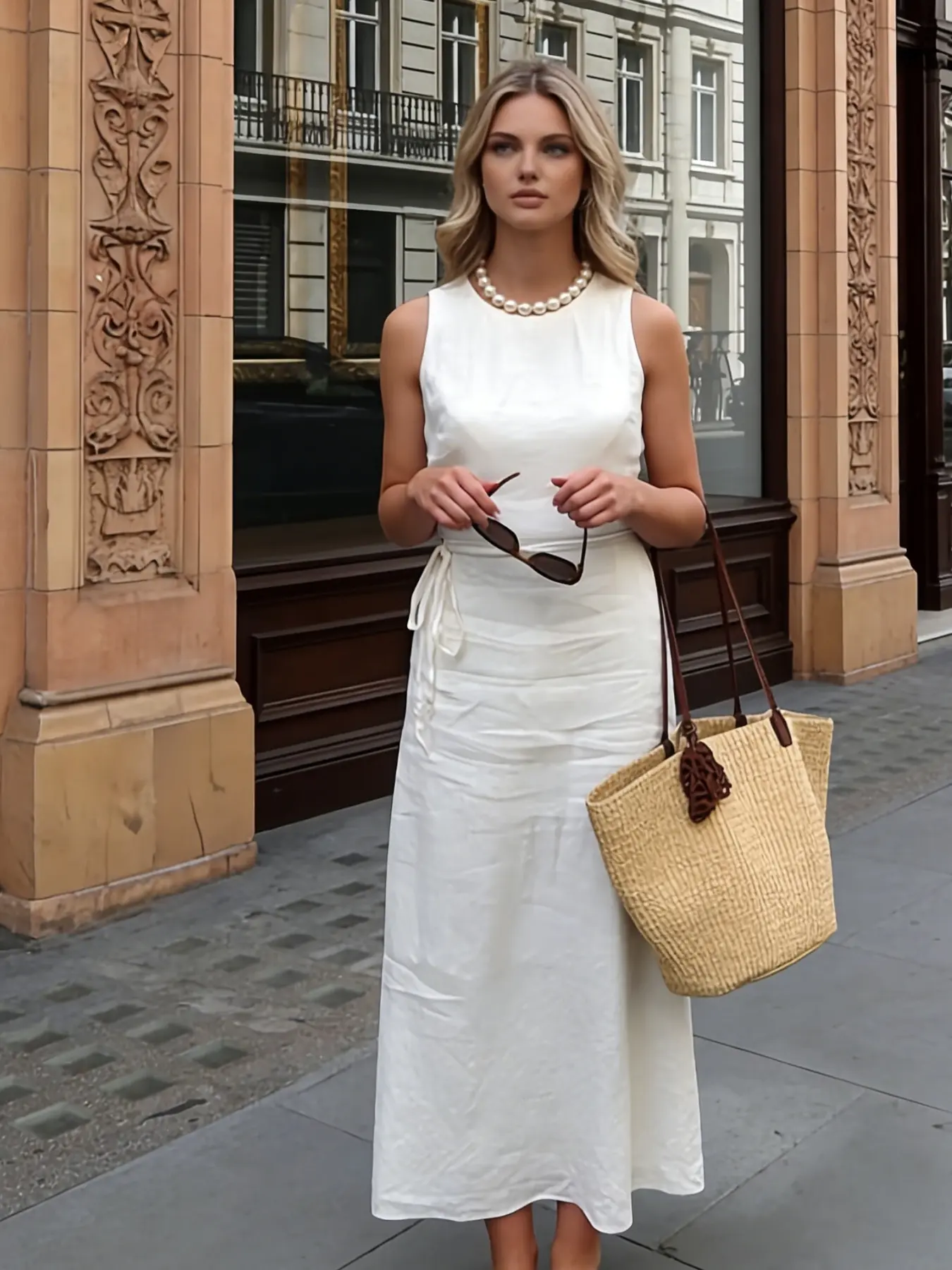 white puff sleeve dress long Puff Sleeve Embroidered Tiered Dress in White main image 1