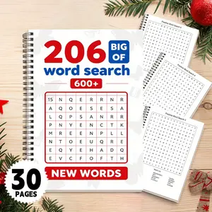 1pc Bible Word Search Book Composition Notebook Double sided Bible Verses & Scripture Designs, Christian Gift for Adults & Teens, Featuring Mary, Joseph, David, Solomon, Moses, Daniel, Peter and John