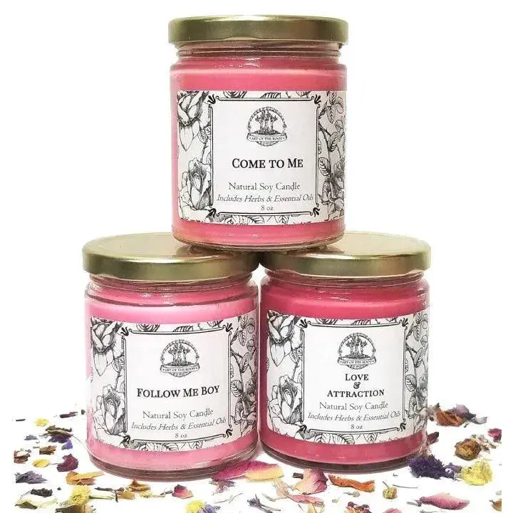 Love Candle Spell Set for Attraction, Seduction & Commitment