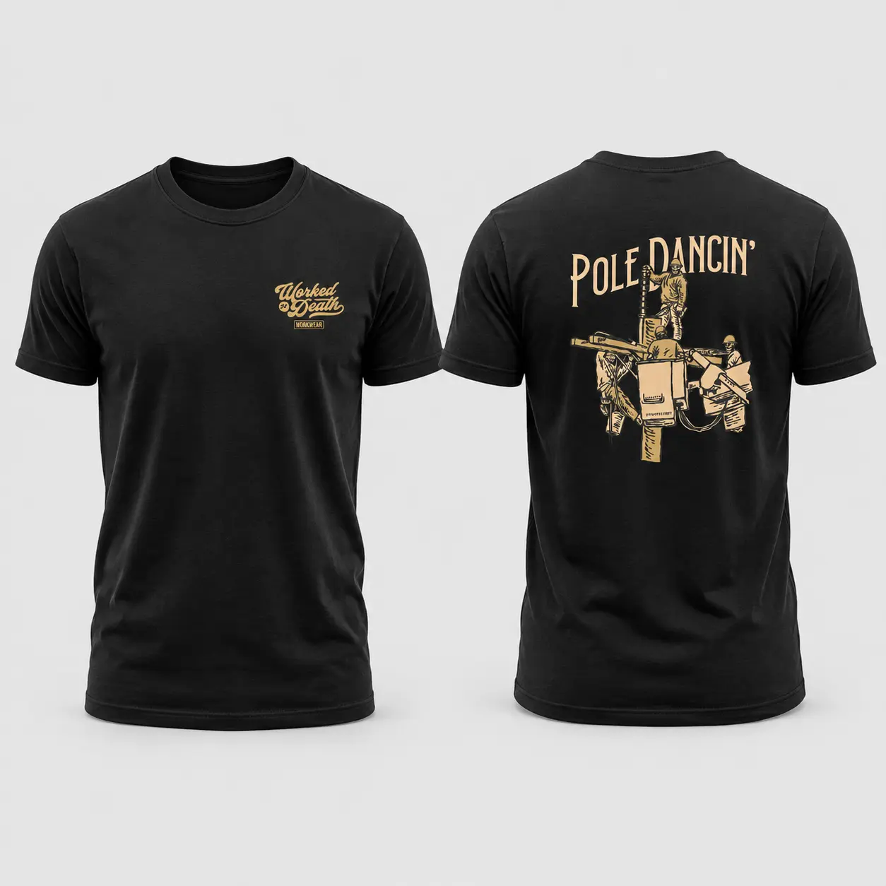 Pole Dancin’ Lineman T-Shirt, Funny Powerline Worker Tee, Electrician Utility Worker Shirt, Blue Collar Tradesman Gift for Men, Shirt for Men