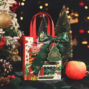 Christmas Eve Apple Gift Bag Reusable Handheld Tote for Holiday Presents