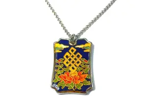 ZOMO Infinity Knot Cloisonné Enamel Pendant - symbolizes endless wisdom and compassion