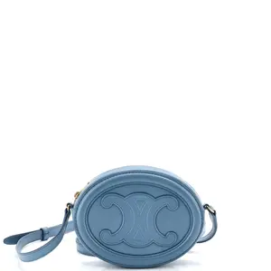 Pre-owned Celine material Messenger Bags Triomphe Oval Crossbody Bag Leather Mini by Rebag
