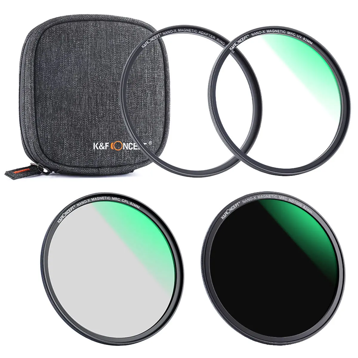 K&F Concept 62mm 3-Piece Magnetic Lens Filter Kit with MCUV, CPL and ND1000 HD Filters