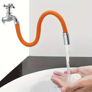 1pc Universal Foaming Extension Tube With Connector Adjustable Sink Drain Extension Tube 360 Degree Faucet Extender For Toilet Balcony Bathroom