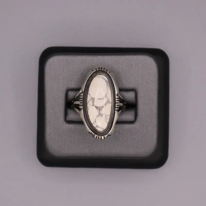 Sterling Silver Stone Ring - White Buffalo Turquoise