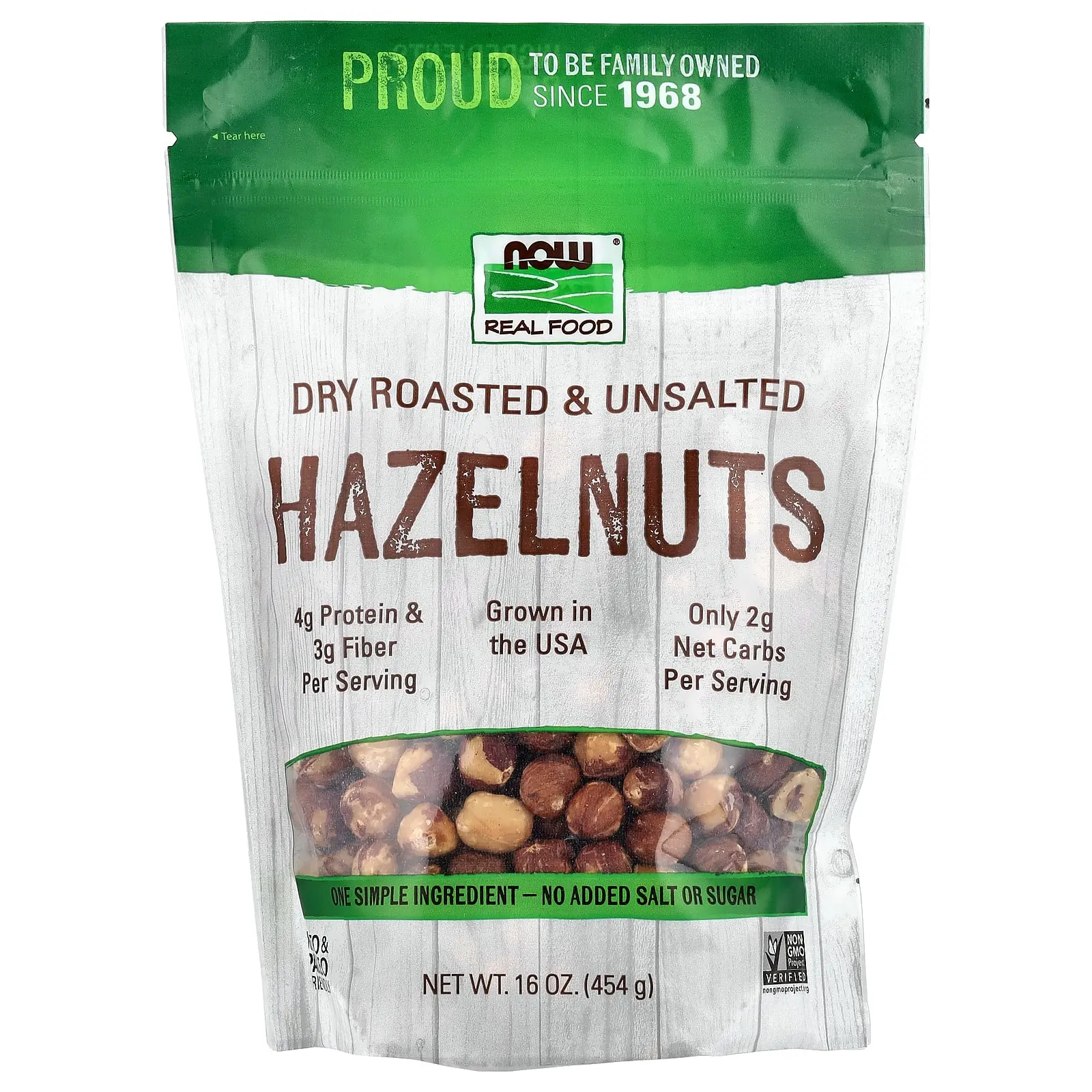 NOW Foods Hazelnuts, Dry Roasted & Unsalted, 16 oz (454 g)