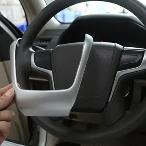 ABS Silver Steering Wheel Decoration Strips Trim For Toyota Land Cruiser Prado FJ150 150 2018 Car Accessories