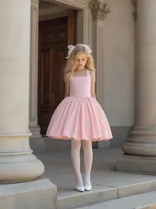 663 Girls' skirt children's dress princess dress halter neck bow performance costume catwalk girls piano evening dress