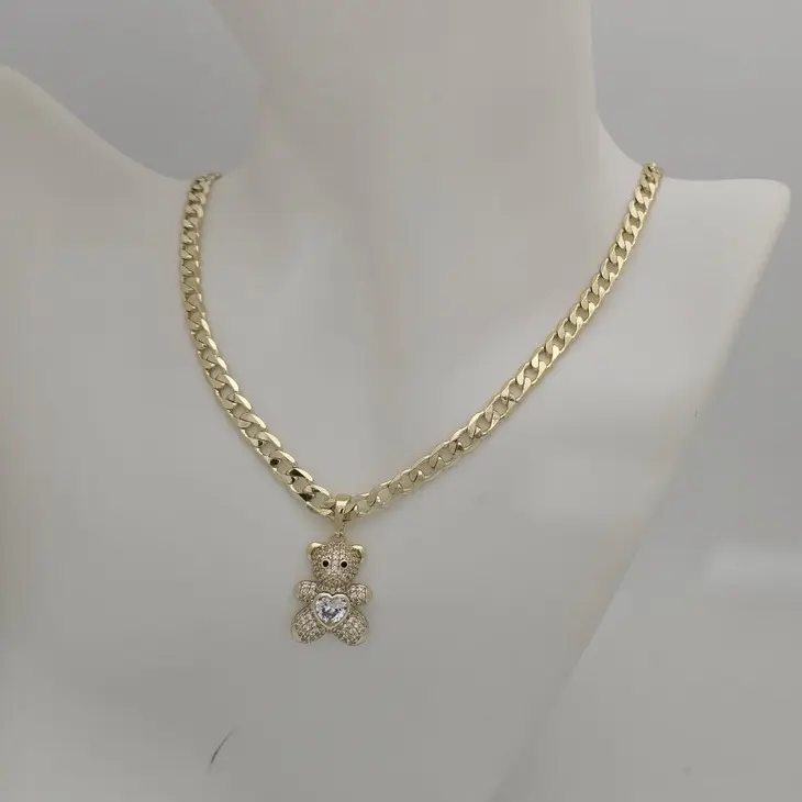 Yoan Jewerly chain #250 5mm and pendant #515 pendant bear  Gold plated