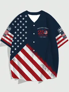 American Baseball Jacket, Independence Day 250th Anniversary, Casual Slim Fit, All over Print, Ideal for Leisure and Sports