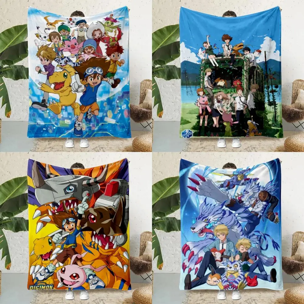 Classic Digimon cartoon Printed Blanket Picnic Blankets Warm Blanket Soft and Skin-friendly Blanket Home Travel Birthday Gift