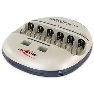 ANSMANN Energy 16 Plus Smart Battery Charger Universal Maintenance Station for AAA, AA, C, D, 9V Rechargeable Batteries Accessories Charging