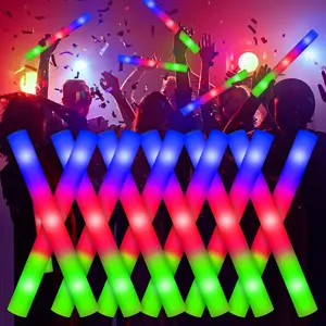 Avtctek 30-Pack LED Glow Sticks, Foam Light Up Swords with 3 Modes (Fast/Slow/Alternating), Reusable Battery Operated Party Favors for Raves, Concerts, Weddings, Birthdays, Halloween & Glow in The Dark Parties