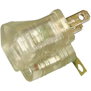 Prime  125 Volt 3-To-2 Clear Grounding Adapter with Primelight Indicator Light