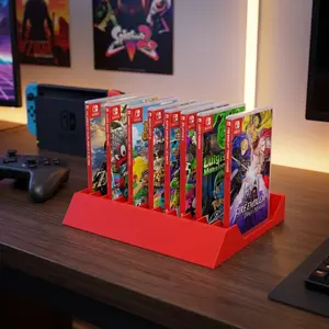 Game Cartridge Organizer for 12 Games Black & Red