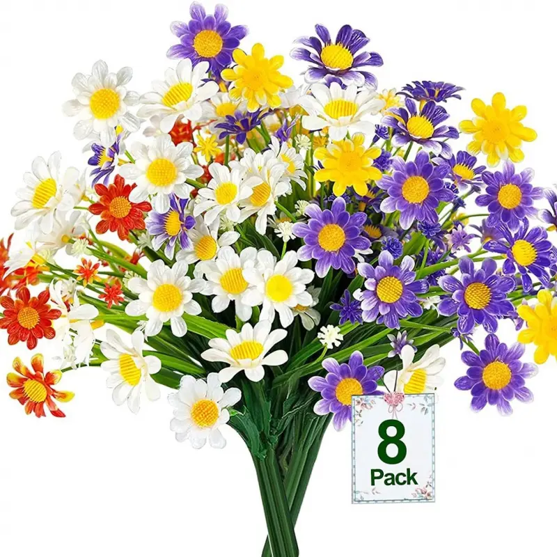 Multicolor Artificial Plastic Daisies Outdoor Courtyard Greenery Decor Home Dining Table Balcony Ornaments Photography Props