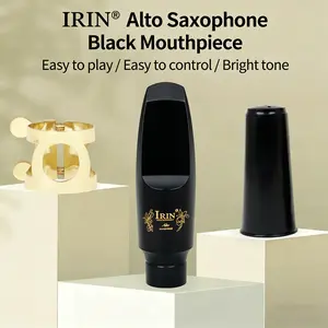 Irin Abs Alto Saxophone Mouthpiece Set, Includes Reed Cap and Clip, Transparent Plastic Box, Professional Saxophone Accessories